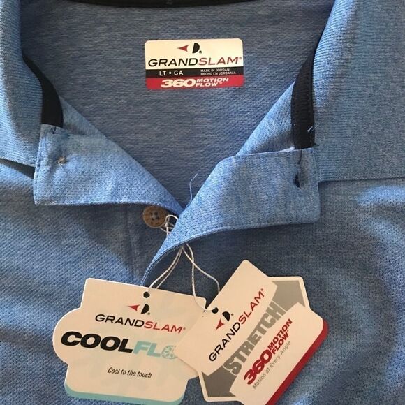NWT Grand Slam Big & Tall XL/ GT Blue Polo - Picture 1 of 13